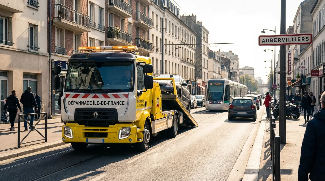Dépanneuse Fast Depann en intervention à Aubervilliers 93300