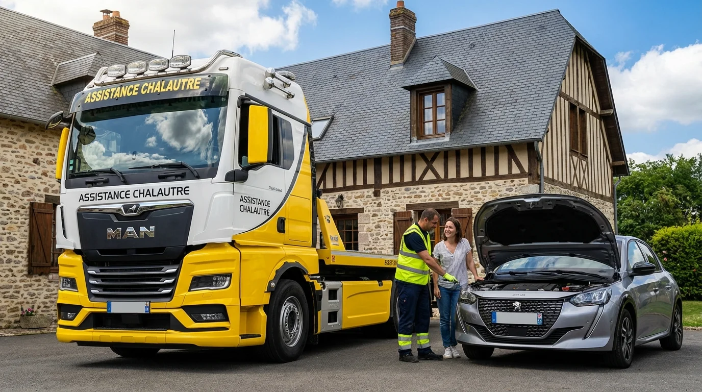 Dépanneuse Fast Depann en intervention à Chalautre-la-Grande pour une panne auto