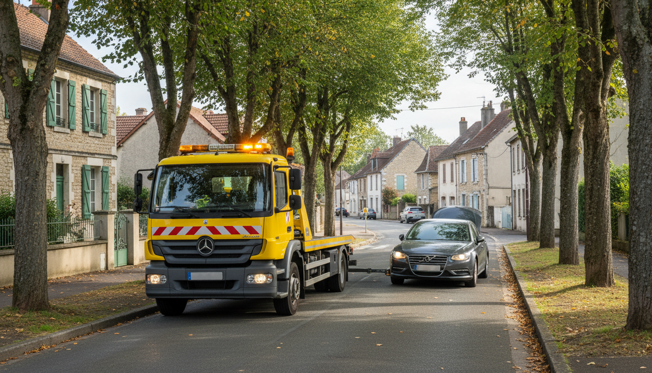 Un dépanneur Fast Depann en intervention rapide pour un dépannage auto à Arthies, Val-d'Oise.