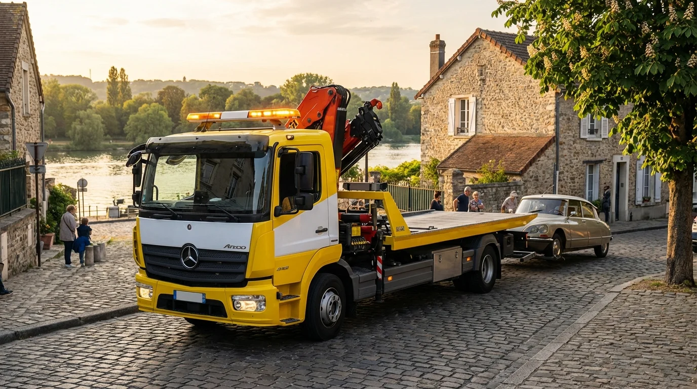 Dépanneuse Fast Depann en intervention à Gournay-sur-Marne bord de Marne