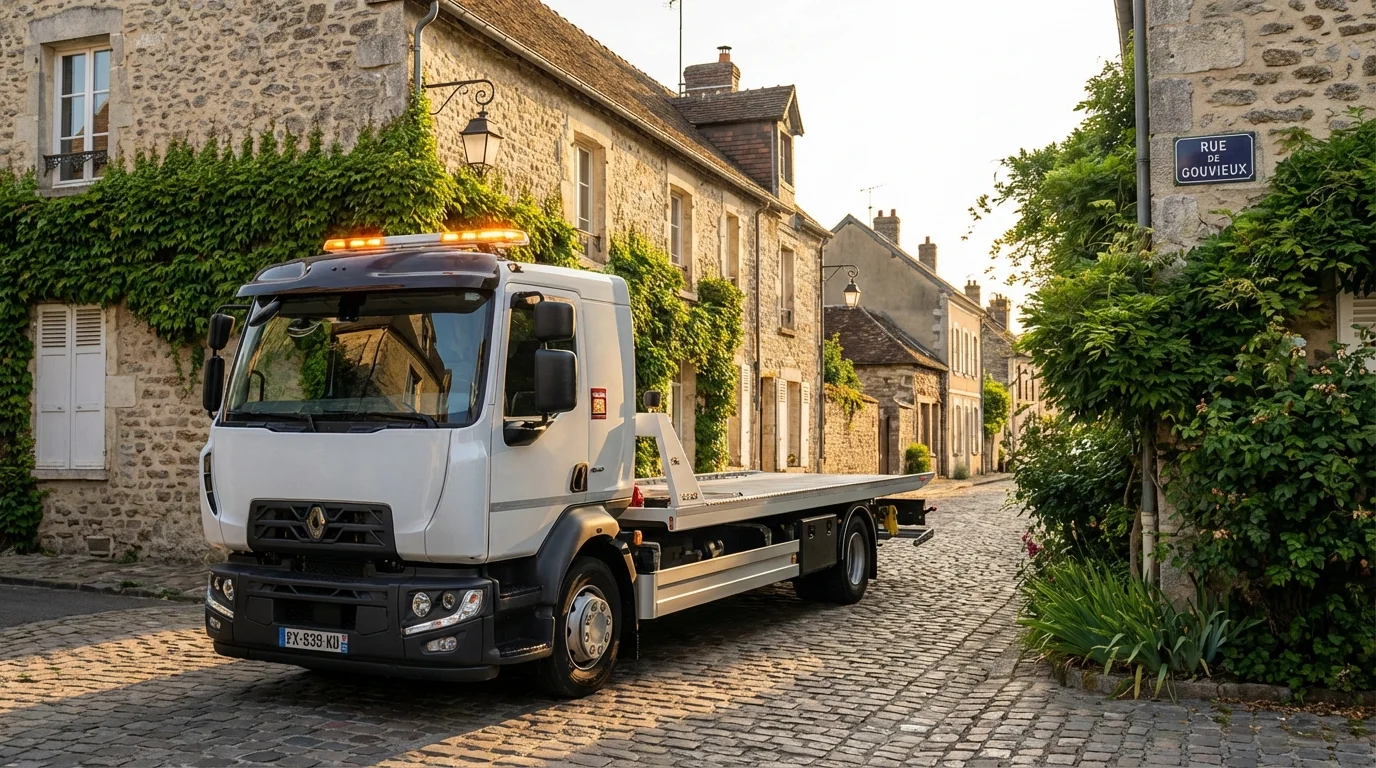 Dépanneuse Fast Depann en intervention dans une rue de Gouvieux (60270)