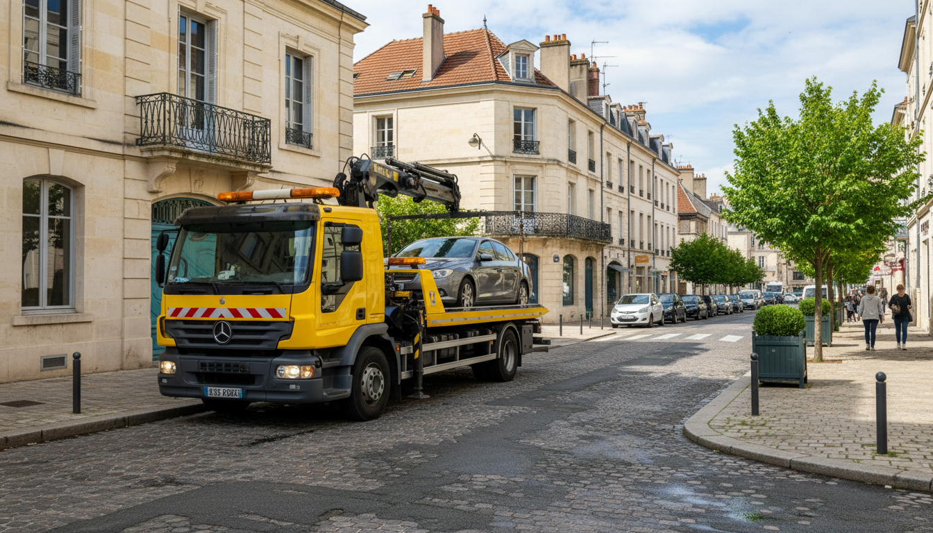Dépanneuse Fast Depann en intervention rapide pour un dépannage auto à Moussy, Val d'Oise.