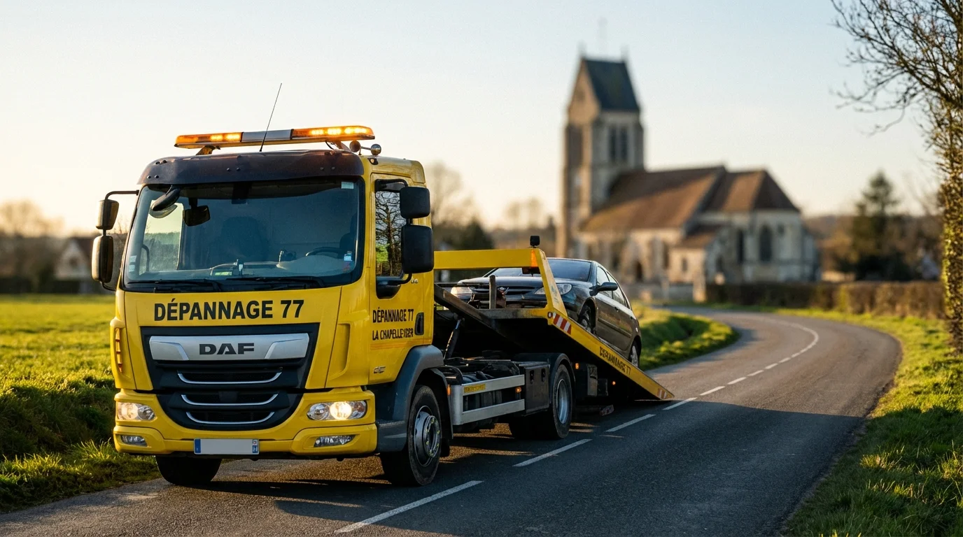 Dépanneuse Fast Depann intervenant pour une panne auto à La Chapelle-Iger 77540