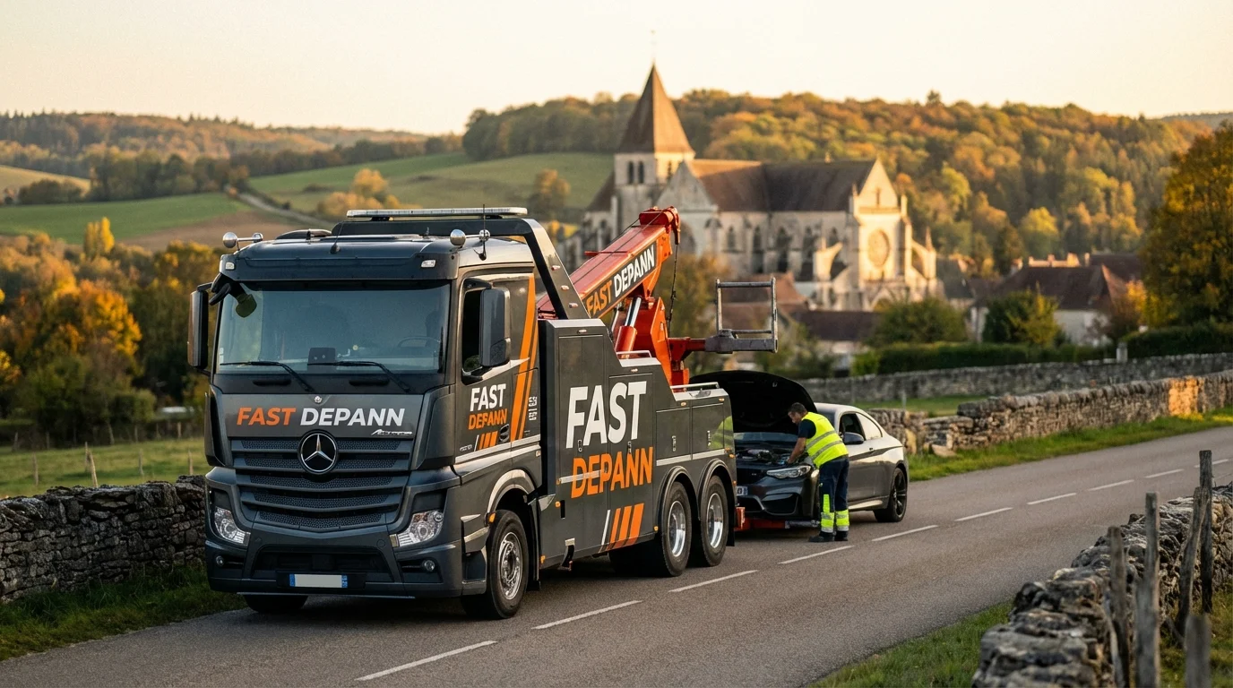 Dépanneuse Fast Depann en intervention à Poligny 39800