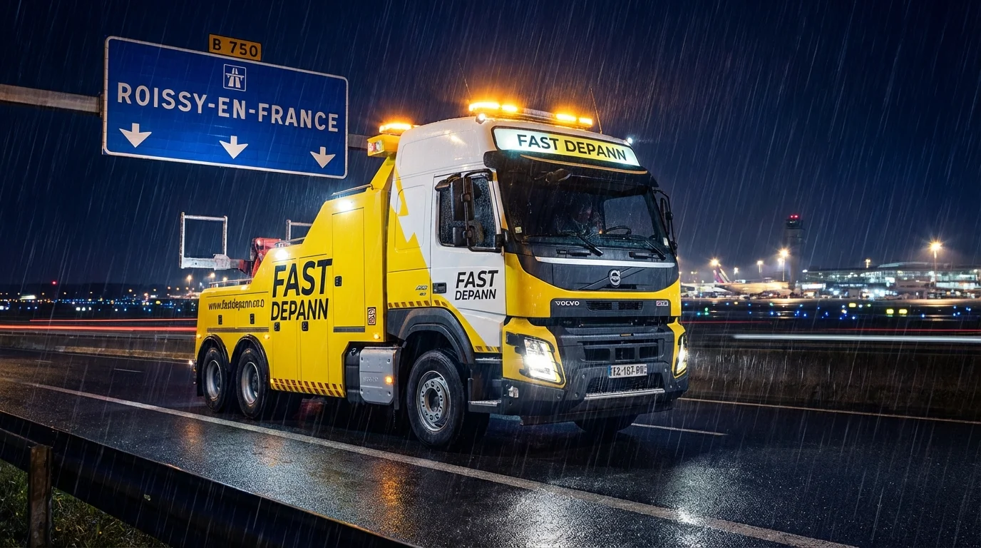 Intervention de dépannage auto Fast Depann à Roissy-en-France près de l'aéroport CDG