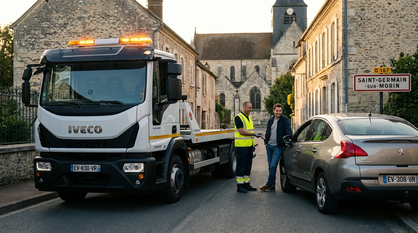Dépanneuse Fast Depann intervenant pour un dépannage auto à Saint-Germain-sur-Morin 77860
