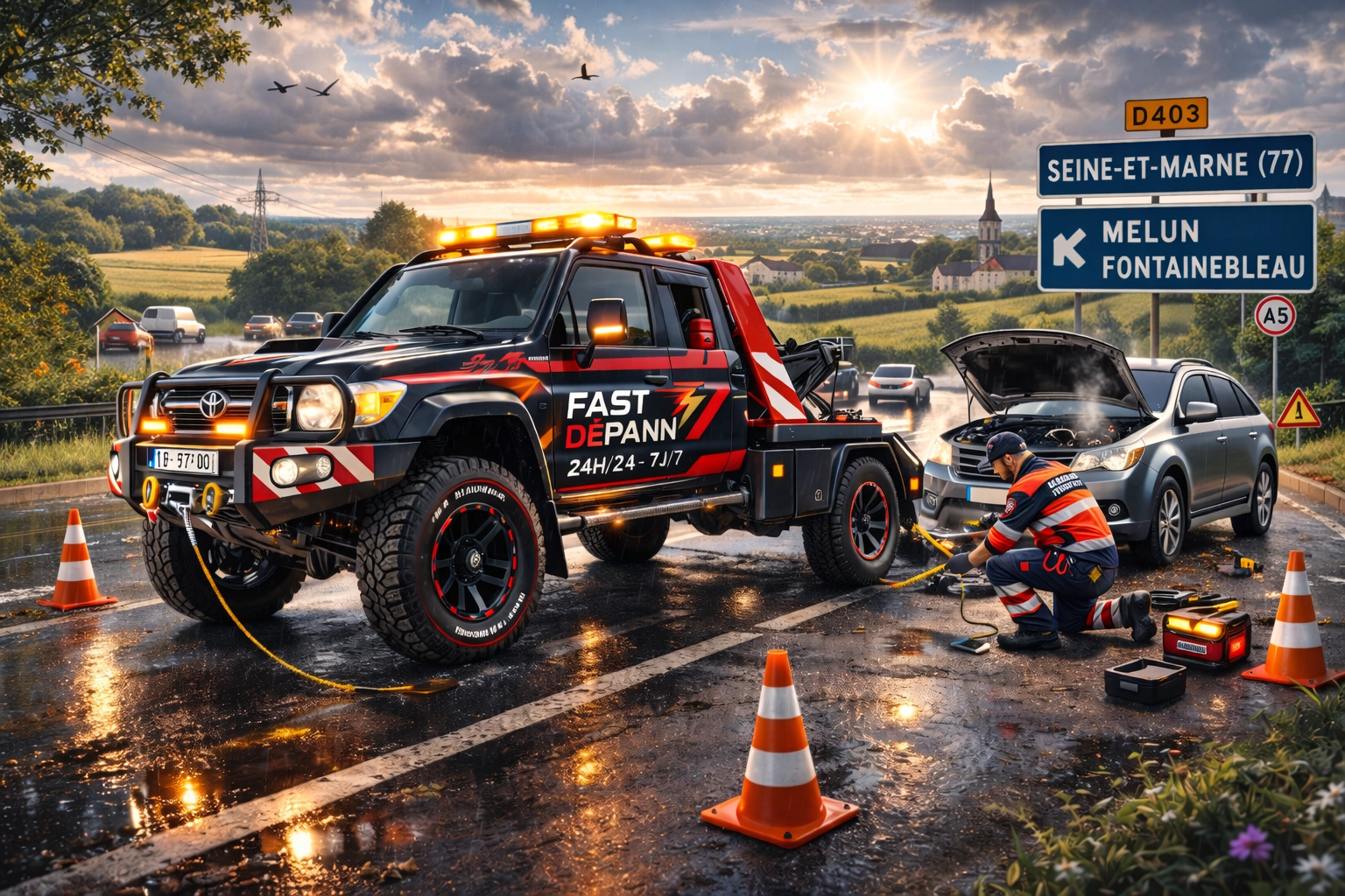 Dépannage auto et remorquage en Seine-et-Marne (77)