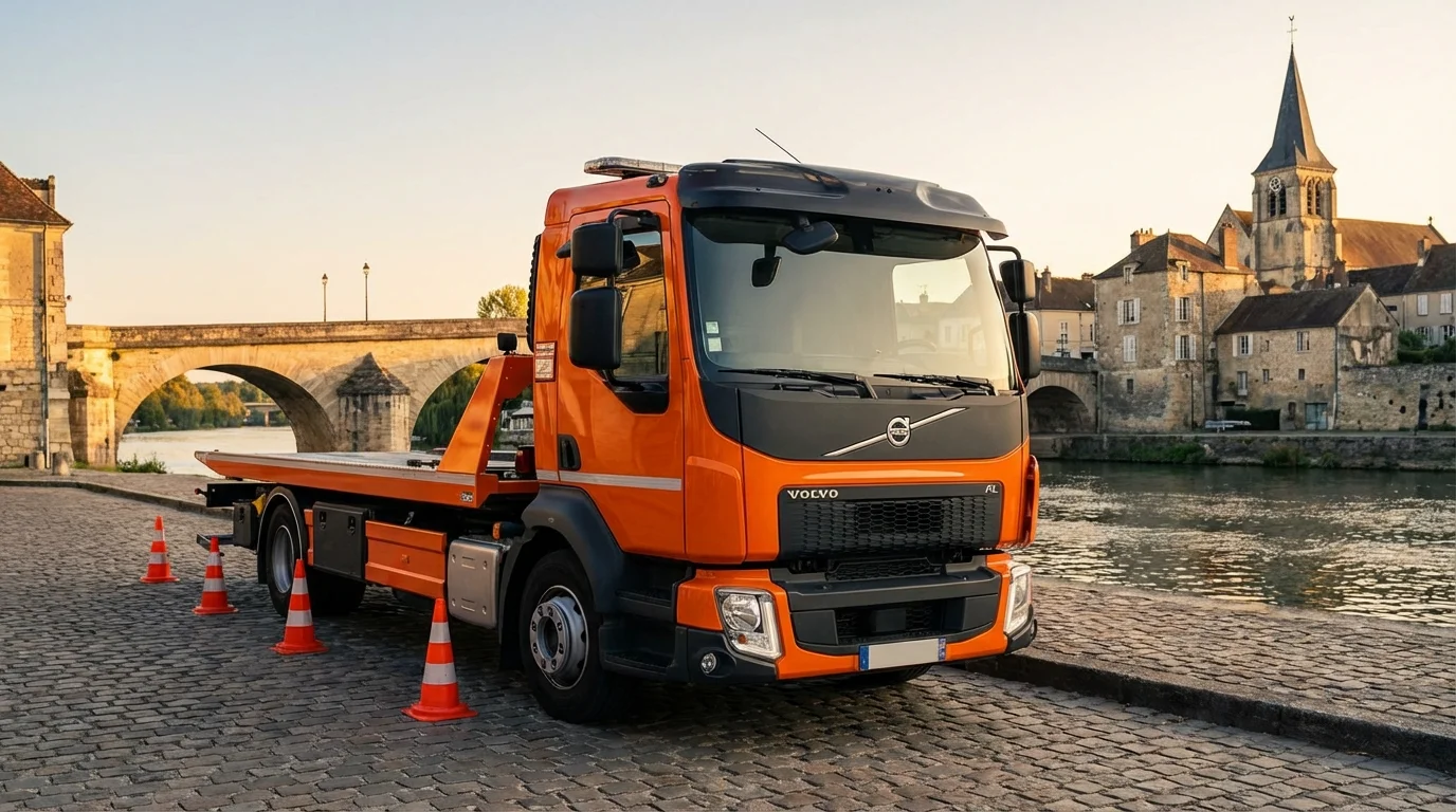 Dépanneuse Fast Depann en intervention à Thorigny-sur-Marne 77400 près des bords de Marne