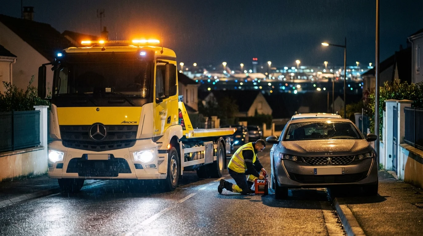 Intervention de dépannage auto de nuit à Tremblay-en-France par Fast Depann