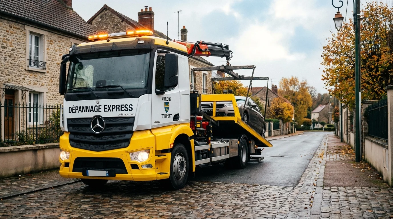 Dépanneuse Fast Depann intervenant pour un remorquage auto à Trilport 77470