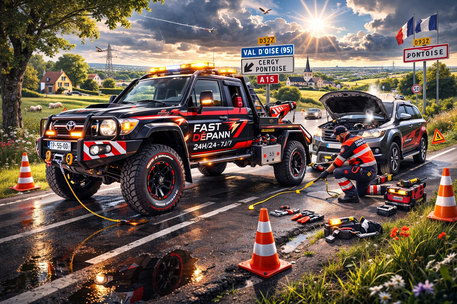 Dépannage auto et remorquage dans le Val-d’Oise (95)