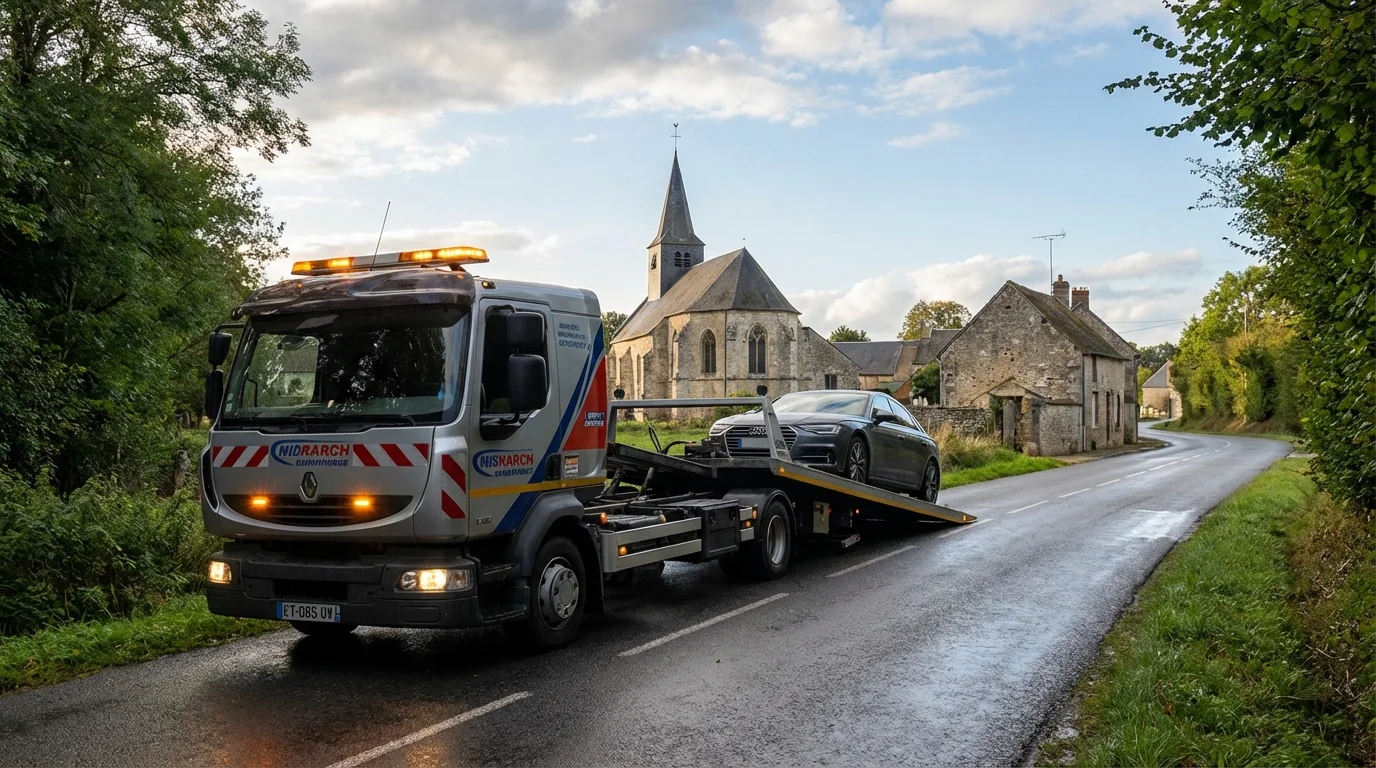 Dépanneuse Fast Depann en intervention de remorquage à Varinfroy 60890