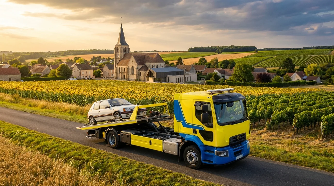 Dépanneuse Fast Depann intervenant pour un remorquage auto à Villenauxe-la-Petite 77480